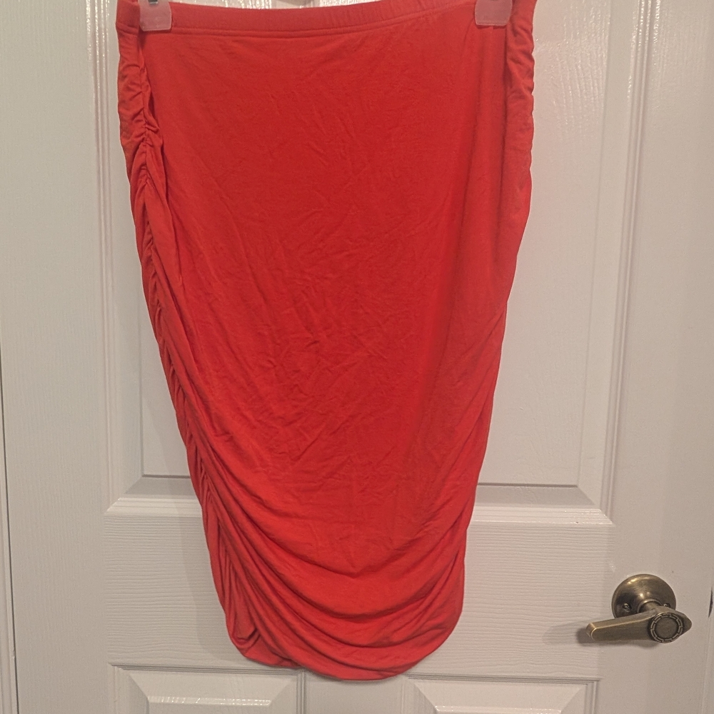 Vince Camuto Coral Ruched Pencil Skirt